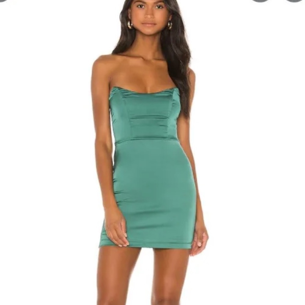 superdown Teal Strapless Mini Dress